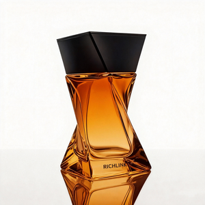 Flacone di Profumo in Vetro Irregolare Trasparente Rosso Vuoto con Pompa Atomizzatore <span class=keywords><strong>75ml</strong></span> Forma a Spirale con Tappo Nero - Product Image 4