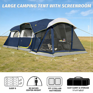 <span class=keywords><strong>Tenda</strong></span> da Campeggio Mimetica a Doppio Strato <span class=keywords><strong>per</strong></span> 8 Persone, Quattro Stagioni, con Tessuto in Poliestere Impermeabile, Zanzariera e Veranda - Product Image 3