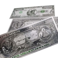 Billet de 1 million de dollars plaqué or 24 carats, imprimé UV, technique de médaille, meilleur cadeau d'affaires