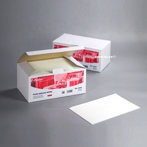Chiffons d'essuyage pour la restauration, en tissu non tissé, motif ondulé, taille personnalisée, qualité supérieure, 1/4 pli, serviettes de nettoyage - Product Image 4