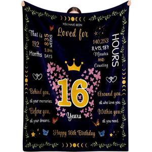 <b>Black</b> Crown Butterfly Flannel Blanket <b>Throw</b> Blanket Nap Blanket Machine Washable Fade Resistant <b>for</b> Winter Warmth Custom Print - Product Image 1