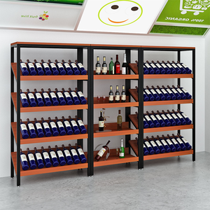Estante inclinado de supermercado, tienda de conveniencia, estantes de acero y madera, estante de exhibición multicapa - Product Image 4