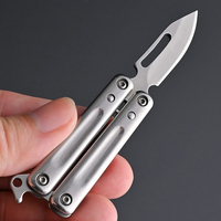 Mini couteau utilitaire papillon en acier inoxydable, portable, pour l'ouverture de colis, la découpe de fruits, et le transport quotidien (EDC)