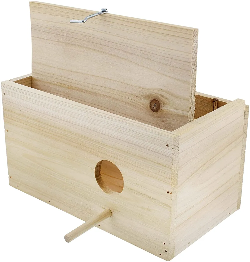 Cajas de Nido de Pájaro de madera para jaulas, medianas, 8,7x5x4,75 pulgadas, aptas para golondrinas, periquito