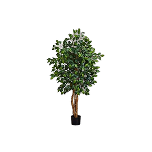 Gần tự nhiên lớn Vàng mía cọ lụa cây màu xanh lá cây tự nhiên 6ft ficus cây nhân tạo Banyan vật liệu nhựa - Product Image 6