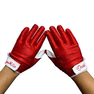 Gants de football américains personnalisés de haute qualité avec logo en strass, pour adultes, super adhérents, design sportif - Product Image 1