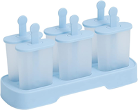 Moule à glaces coloré à 6 cavités avec couvercle, réutilisable, pour la fabrication de glaces maison et de collations glacées d'été