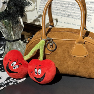 Simpatici portachiavi di frutta giocattoli di peluche felice mela fragola borsa ciondolo peluche - Product Image 4