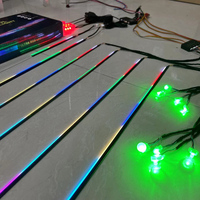 Lumière d'ambiance pour voiture à 3 zones avec effet de poursuite des couleurs, 18 en 1, bande LED acrylique, contrôle intelligent par application, lampe intérieure