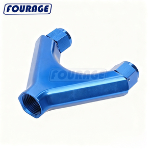 Aluminum Y Blocks <strong>Hose</strong> <strong>Pipe</strong> 3 Ways <strong>Splitter</strong> 2 X 8AN Female Flare to -10AN ORB Twin Dual Fuel Pump Surge Tank <strong>Hose</strong> Connector - Product Image 3