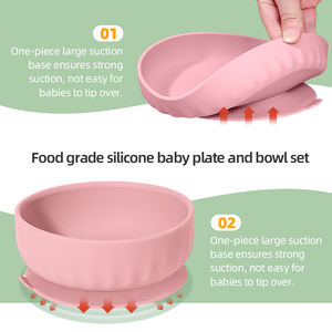 Ensemble d'alimentation pour bébé en silicone de qualité alimentaire avec ventouse, assiette et tapis de table sécurisés pour la nourriture des enfants - Product Image 4