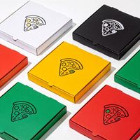 Boîte à pizza en papier kraft, taille personnalisée, boîte d'emballage pour pizza en carton ondulé imprimée, pour la livraison de restauration rapide, usine OEM, vente en gros