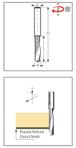 Thế Giới kim loại hwm xoắn ốc Router bit/upcut thu được từ massiv Carbide 1 răng xoắn ốc tích cực với đáy - Product Image 3