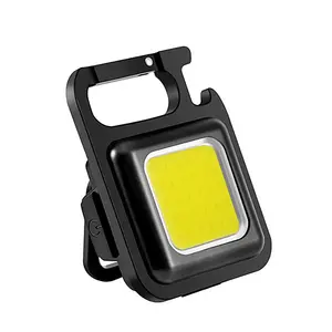 Llavero pequeño Mini recargable por Usb, luz Led de trabajo Cob, linterna magnética portátil de bolsillo para exteriores, senderismo y Camping