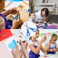 Ciseaux d'artisanat Foska Premium à lame épaisse rouge, jaune, bleue, verte, à bout arrondi de 5 pouces pour enfants, école ou travaux manuels