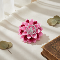 Sensibilisation au cancer du sein Royal et rose clair Satin ruban pétales faisant Corsage broche fille d'Isis symbole DOI fleur broche