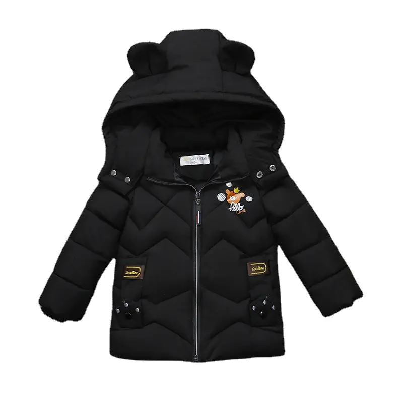 Çocuk giysileri kış kapşonlu erkek sıcak ceket ceket çocuklar için giysi giyer toptan için