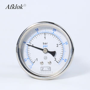 Manômetro Axial de Diafragma de Baixa Pressão -1-3bar 63mm com Mostrador Seco para Tubulação Industrial - Product Image 1