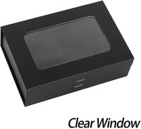 PLINJOY 10,8x7,5x3,5 pulgadas negro Cierre magnético tapas de cinta elegante presentación de papel Cajas de Regalo ventana transparente tipo carpetas