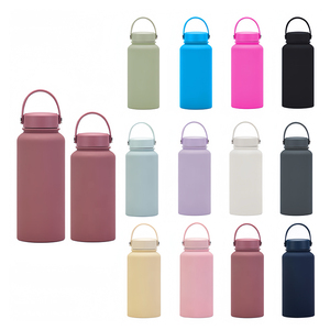 Bouteille <span class=keywords><strong>d</strong></span>'eau isotherme en acier inoxydable à double paroi avec poignée et manchon, pour l'extérieur - Product Image 2