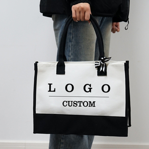 Wholesale Custom-Printed Logo <strong>Tote</strong> <strong>Bag</strong> Fashion Canvas Large Capacity Shopping <strong>Bags</strong> for Shop - Product Image 5