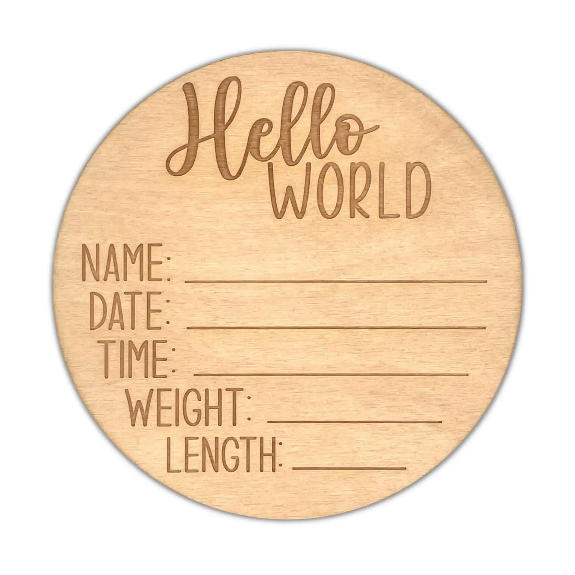 wood milestone cards "hello world" plywood 15cm Baby Milestone Plaques