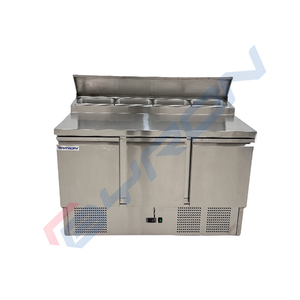 2/3 Cửa Bánh Pizza Máy Làm Lạnh Tủ Lạnh Thương Mại Undercounter Salad Lạnh Prep Bảng Với Màn Hình Hiển Thị Hàng Đầu - Product Image 6