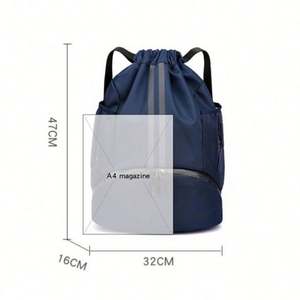 Custom Swimming Marathon Backpack Zipper Portable Oxford Double Shoulder Strap Reusable Dry Wet Separated Shoe Compartment - Product Image 2