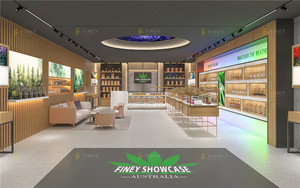 Magasin de cigares moderne en acier doré Design d'intérieur Présentoir au sol Armoire de magasin de fumée Vitrine de magasin de fumée en verre pour magasin de détail - Product Image 6