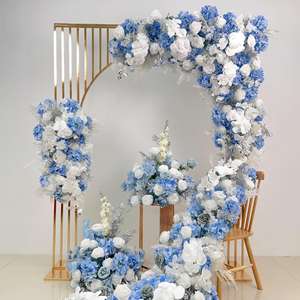 زهور اصطناعية عالية الجودة مخصصة بطول 2 متر، صف زهور وردي وأبيض وأحمر، مفارش طاولة زهور، قوس زهور اصطناعية للزفاف - Product Image 5