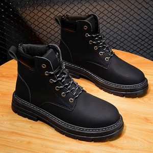 Bottes pour hommes de haute qualité 2026, nouvelles bottes de travail marron style britannique à semelle épaisse, <span class=keywords><strong>chaussures</strong></span> décontractées courtes pour l'automne - Product Image 3