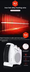 Calefactor Eléctrico Portátil con Ventilador y 2 Ajustes de Calor, Protección Contra Sobrecalentamiento, para el Hogar y Habitaciones Pequeñas - Product Image 4