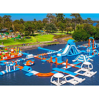 Parc aquatique gonflable flottant personnalisé, grand toboggan aquatique intérieur/extérieur pour adultes, château gonflable pour fêtes, PVC
