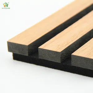 Panel akustik kayu berlapis bahan tahan lama 4x8 kaki kustom Akupanel ramah lingkungan