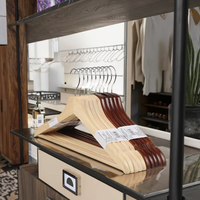 Porte-vêtements en bois de hêtre personnalisable de luxe Cintres en bois de haute qualité Tout tissu peu encombrant pour l'extérieur Manteau moderne Chapeau