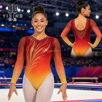 Justaucorps de compétition scintillant avec cristaux, design personnalisé, numéros sur mesure, flexible, respirant, fabricant direct, faible MOQ, sublimation