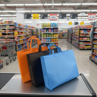 Sac de shopping publicitaire réutilisable, biodégradable, non tissé, avec impression de logo personnalisé pour les achats professionnels