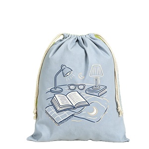 High Breathable Cotton Canvas <b>Drawstring</b> <b>Backpack</b> Custom Logo for Outdoor Running and Fitness Training - Product Image 5