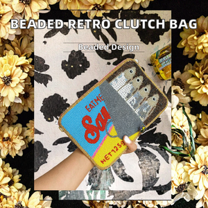 Bolso de Mano Tipo Sobre con Lentejuelas y Diseño de Cadena de Cuentas Hecho a Mano, Estuche Personalizado para Lápices, Bolso Bandolera, Moda Ecológica para Mujer - Product Image 2