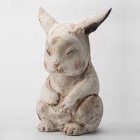 Ornement animal de sol de couleur fabriqué à la main Sculpture en céramique de lapin mignon nordique pour la décoration d'hôtel
