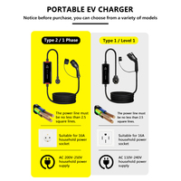 Nuevo Cargador Portátil para Vehículos Eléctricos Star Tipo 1 3.5kW/7kW/11kW Estación de Carga Nivel 2 con Control por Aplicación y Tarjeta RFID