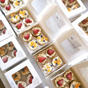 Kotak Kemasan Cupcake Jendela Transparan Kotak Kemasan Dessert Muffin Kotak Cupcake 4/6/8/9/12 Lubang - Product Image 2