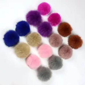 Hot sale Animal fur Classic 10cm real fox fur pompoms Ball with elastic band for Hats Shoes Scarves Bag Charms Accessories
