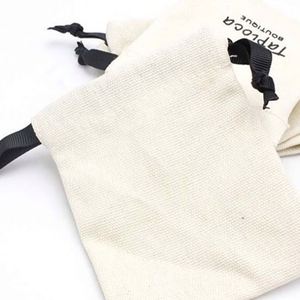 High Quality Customized <b>Drawstring</b> <b>Pouches</b> Eco-Friendly Jewelry Gift <b>Pouch</b> 100% Organic Cotton <b>Drawstring</b> Bag With Black Ribbon - Product Image 5