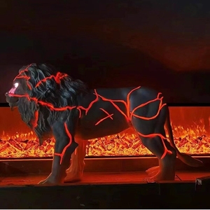 Led sư tử hình sợi thủy tinh điêu khắc nứt nhựa thiết kế thủ công mỹ nghệ - Product Image 5