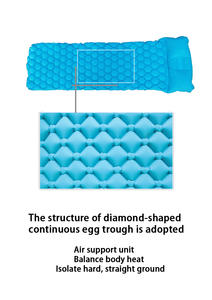 Colchón inflable individual plegable para exteriores ultraligero y portátil con almohada para actividades de viaje y senderismo - Product Image 4