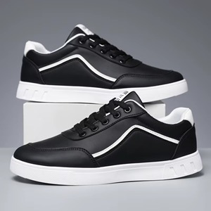 Chaussures de sport décontractées pour hommes, respirantes, en mesh, solides, blanches, populaires, chaussures de mode pour étudiants - Product Image 6