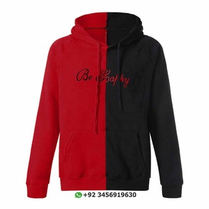 เสื้อฮู้ดซิปสีดำพิมพ์ลายตามสั่ง ผ้าฝ้าย 100% เทคนิคการซักแบบกันน้ำ - Product Image 3