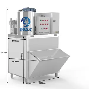 Pabrik Shandong haiyue mesin pembuat es 1 Ton Flake mesin pembuat es untuk makanan laut frish