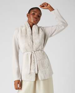 GCS fabbricazione cinese <span class=keywords><strong>Cardigan</strong></span> lavorato a maglia grosso <span class=keywords><strong>Cardigan</strong></span> in Cashmere personalizzato maglione da donna <span class=keywords><strong>con</strong></span> <span class=keywords><strong>pelliccia</strong></span> - Product Image 4